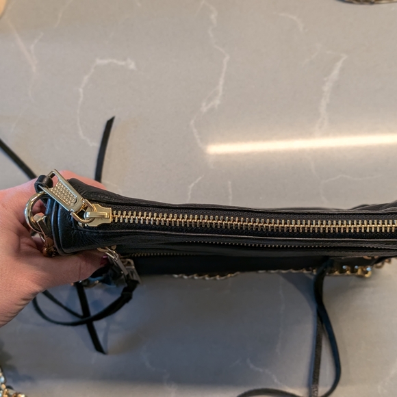 Rebecca Minkoff Black Crossbody Bag with Gold Chain - Picture 10 of 11